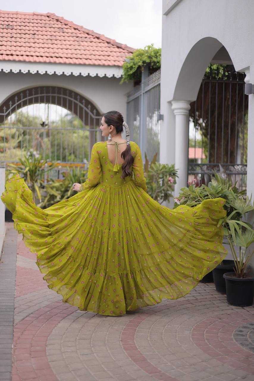 Faux Georgette Printed Gown