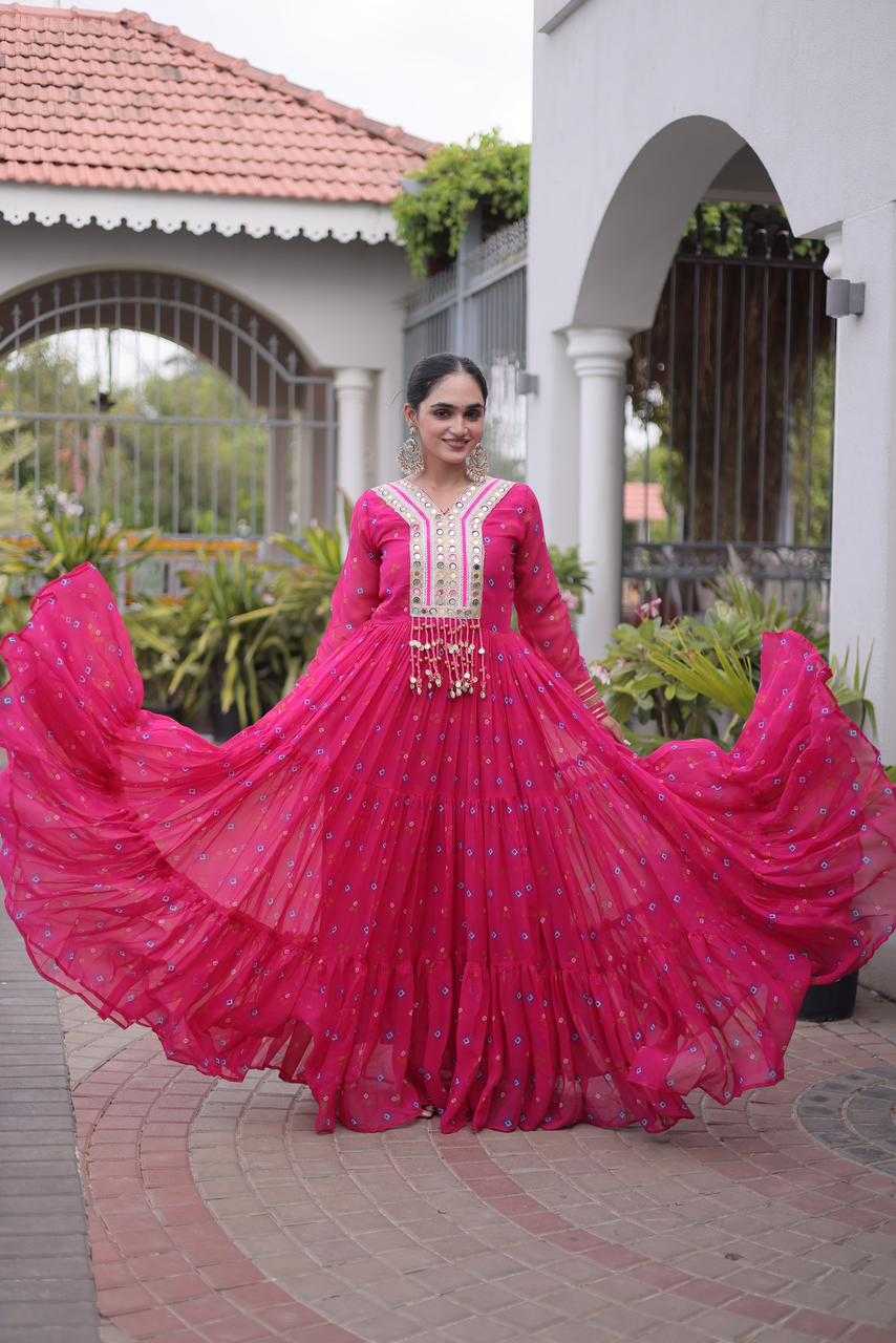 Faux Georgette Printed Gown