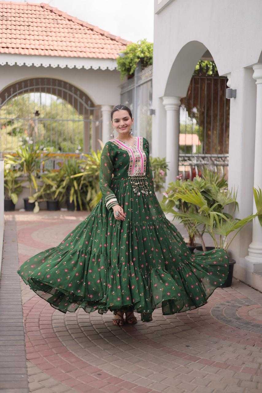 Faux Georgette Printed Gown
