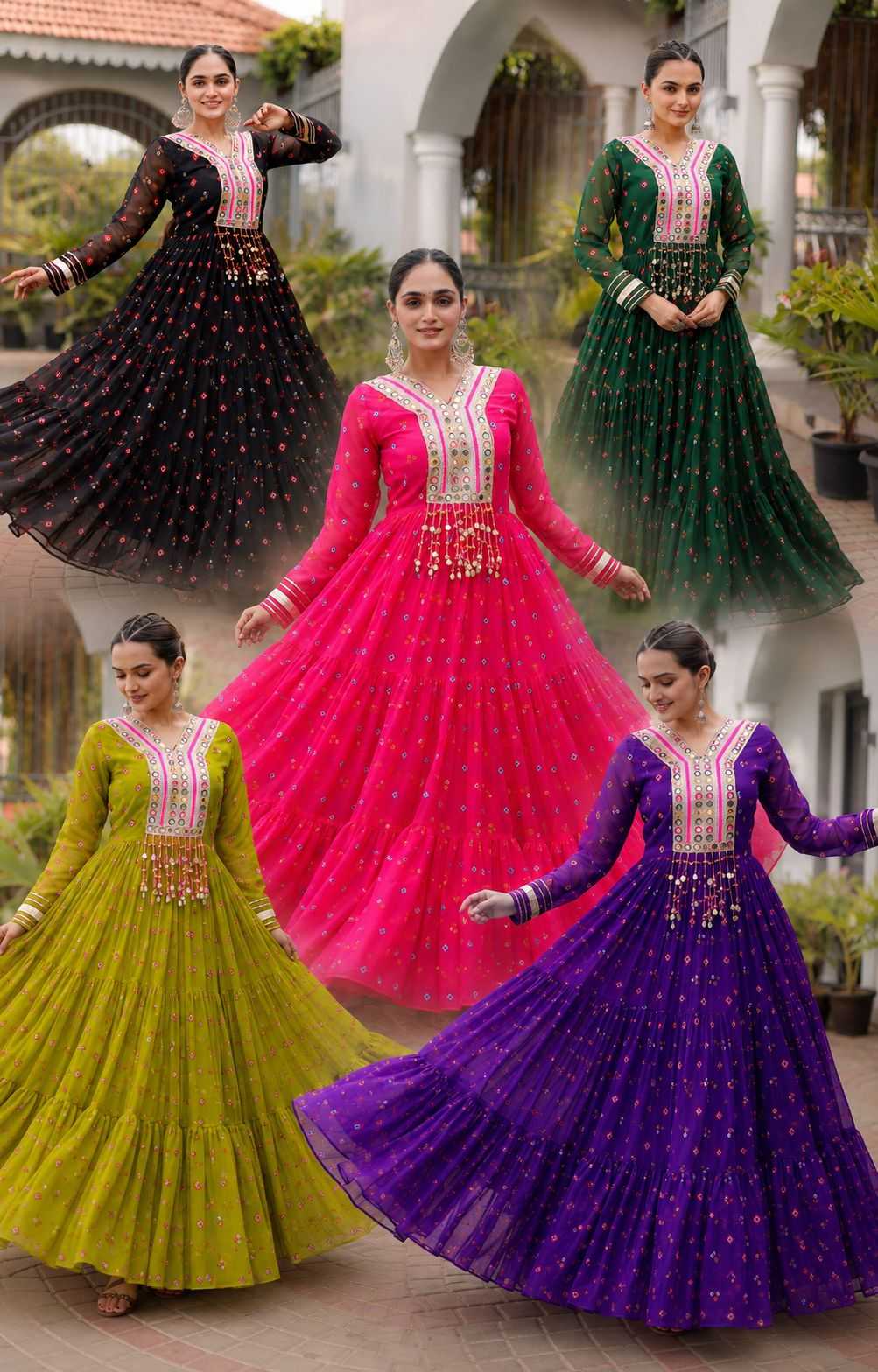 Faux Georgette Printed Gown