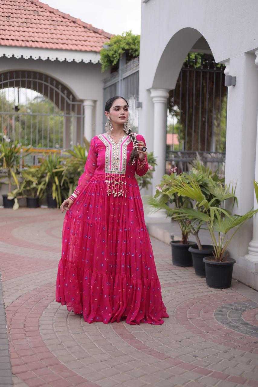 Faux Georgette Printed Gown