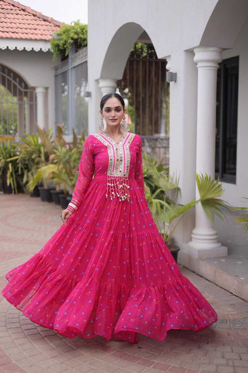 Faux Georgette Printed Gown