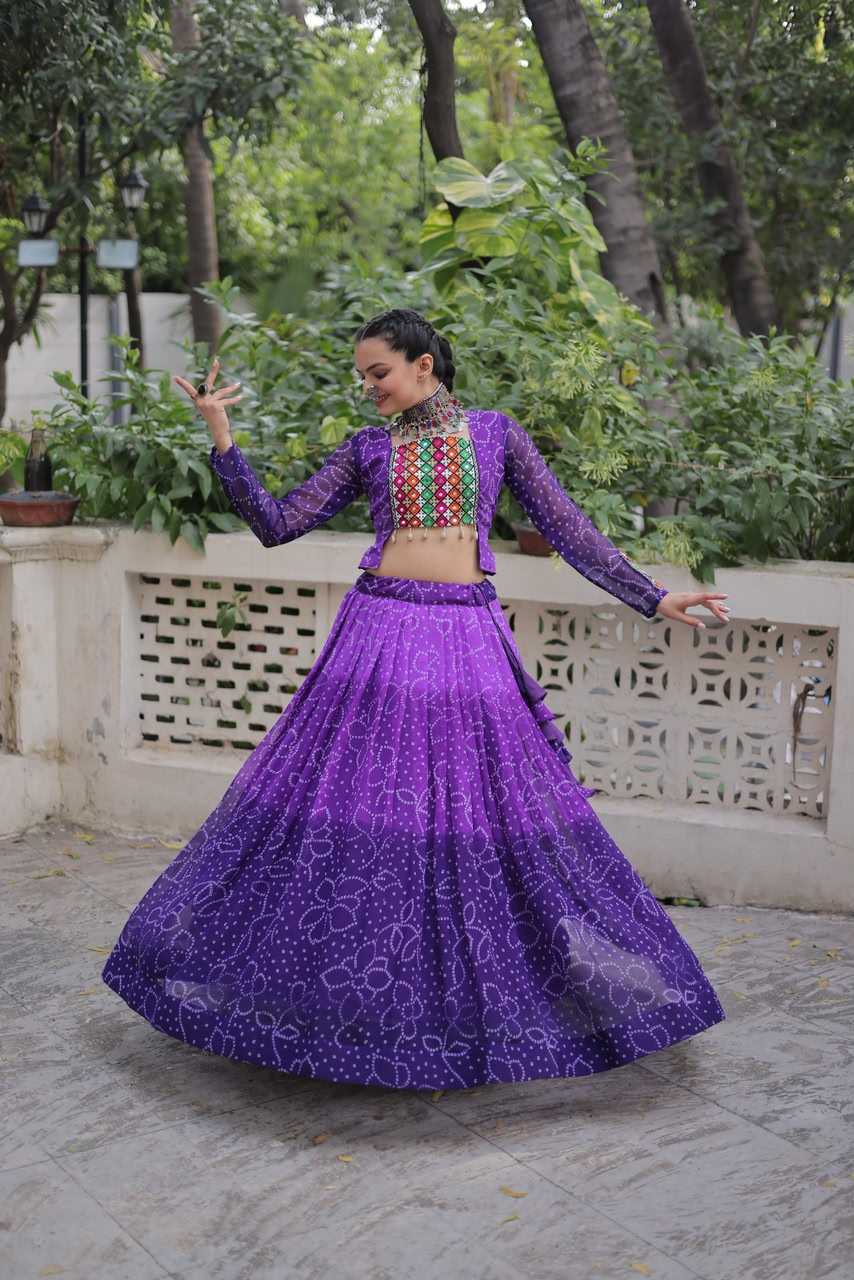 Bandhini Silk Printed Lehenga