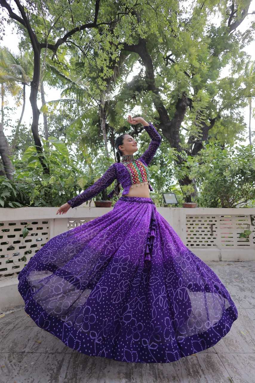Bandhini Silk Printed Lehenga