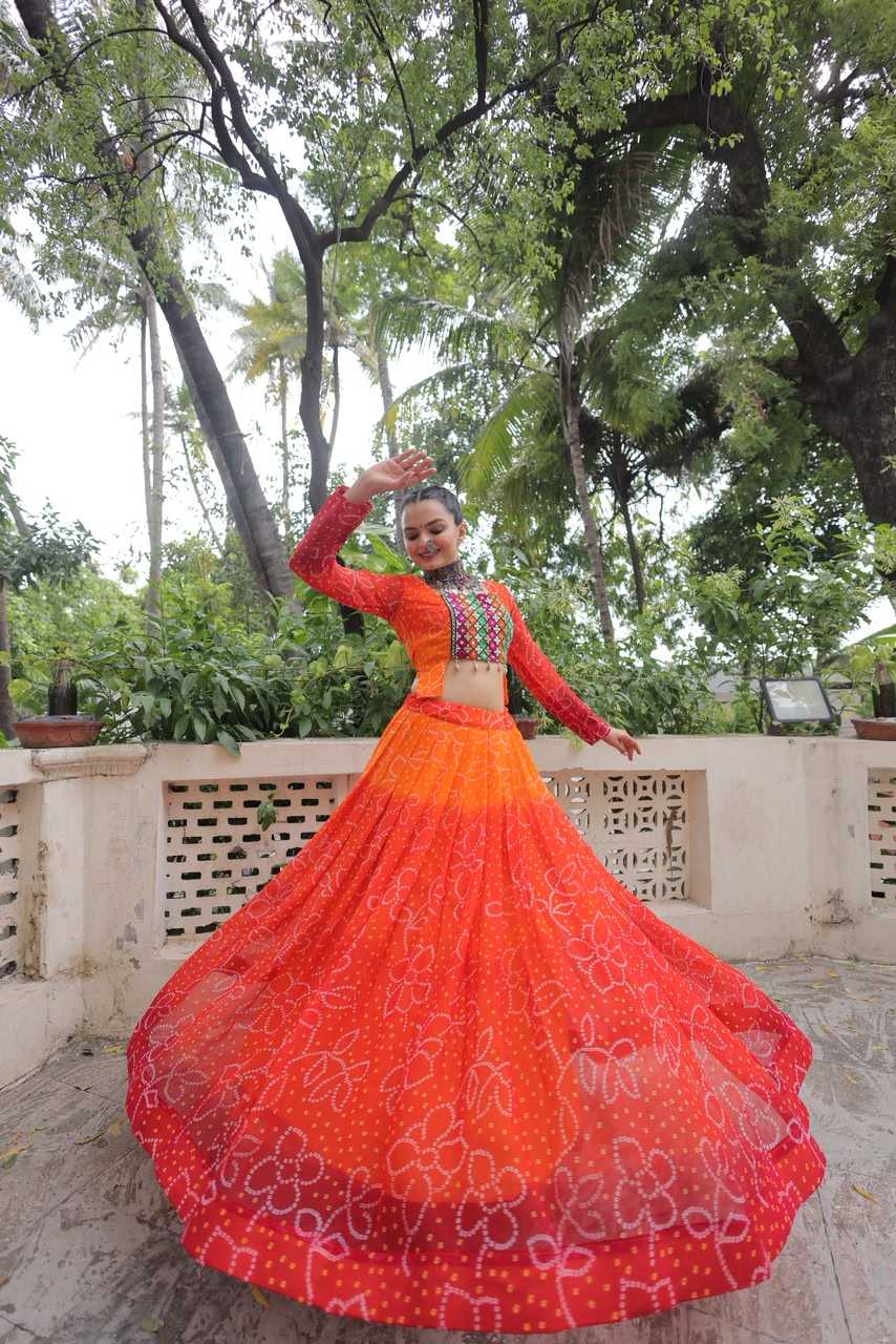 Bandhini Silk Printed Lehenga