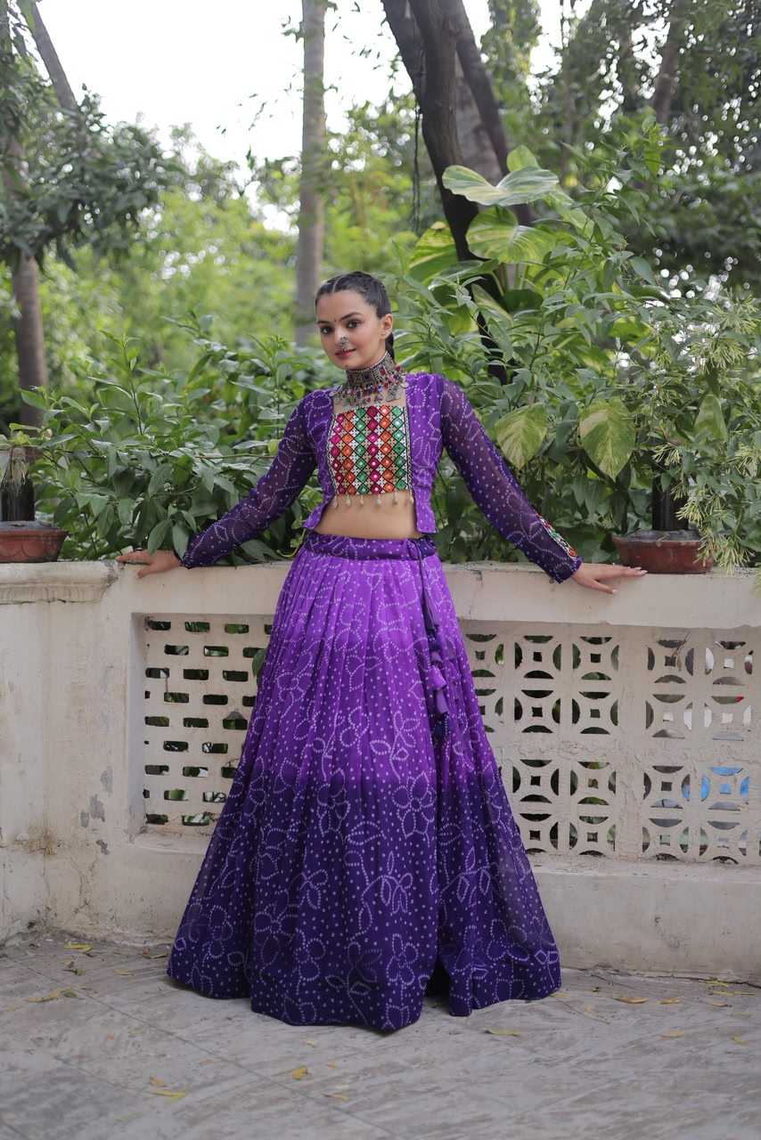 Bandhini Silk Printed Lehenga