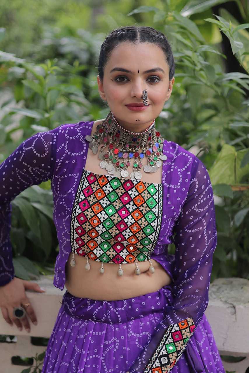 Bandhini Silk Printed Lehenga