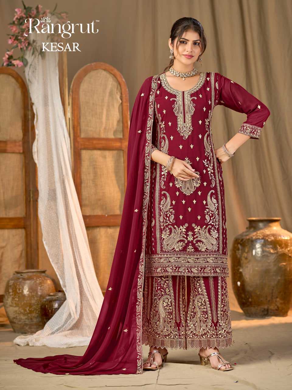 Georgette Palazzo Suit
