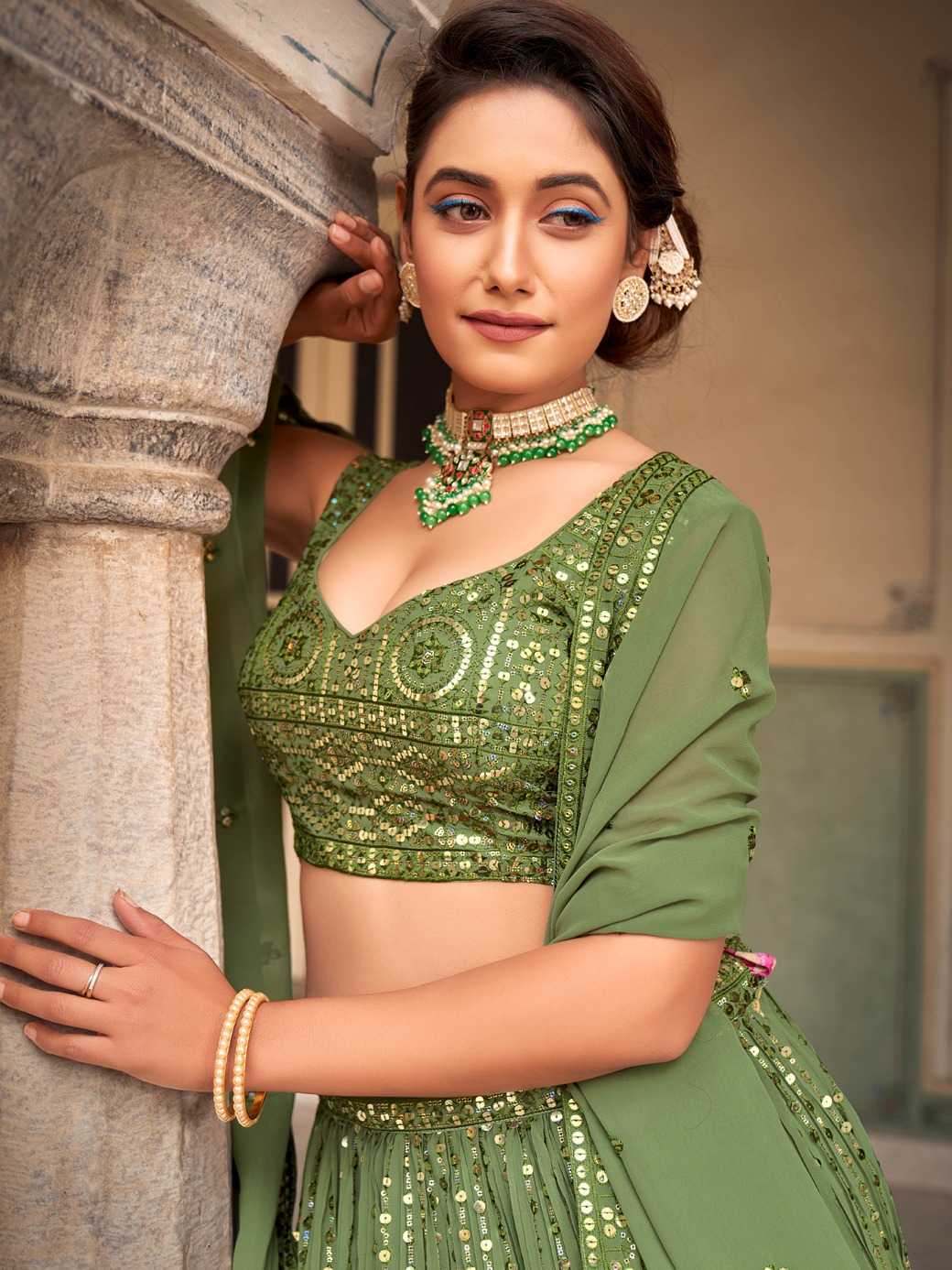 Georgette Embroidered Lehenga