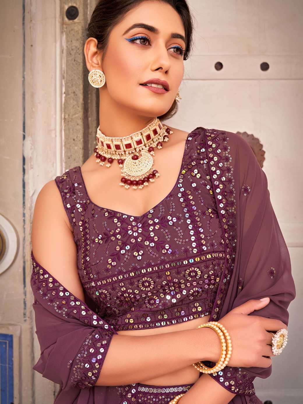 Georgette Embroidered Lehenga