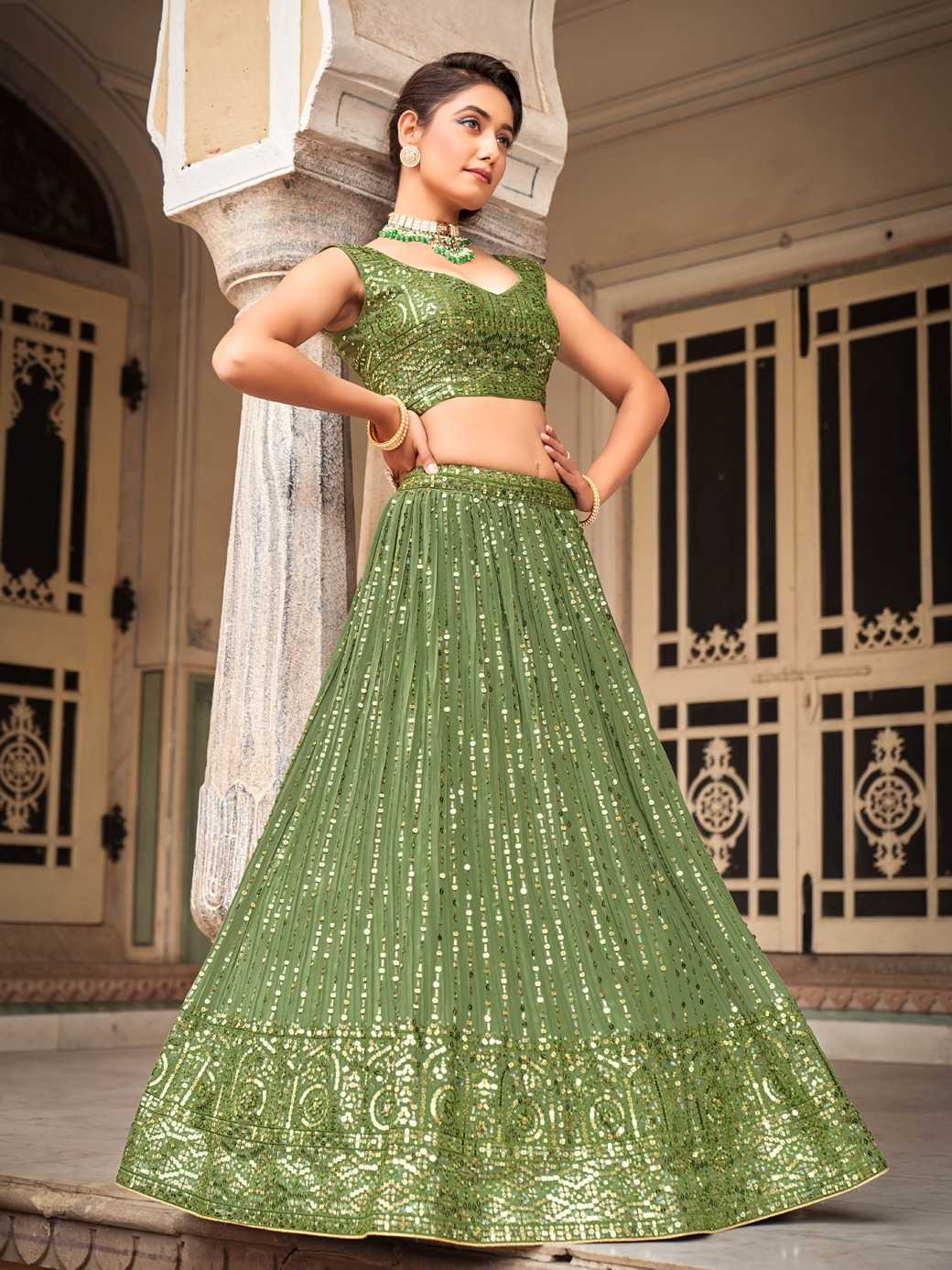 Georgette Embroidered Lehenga