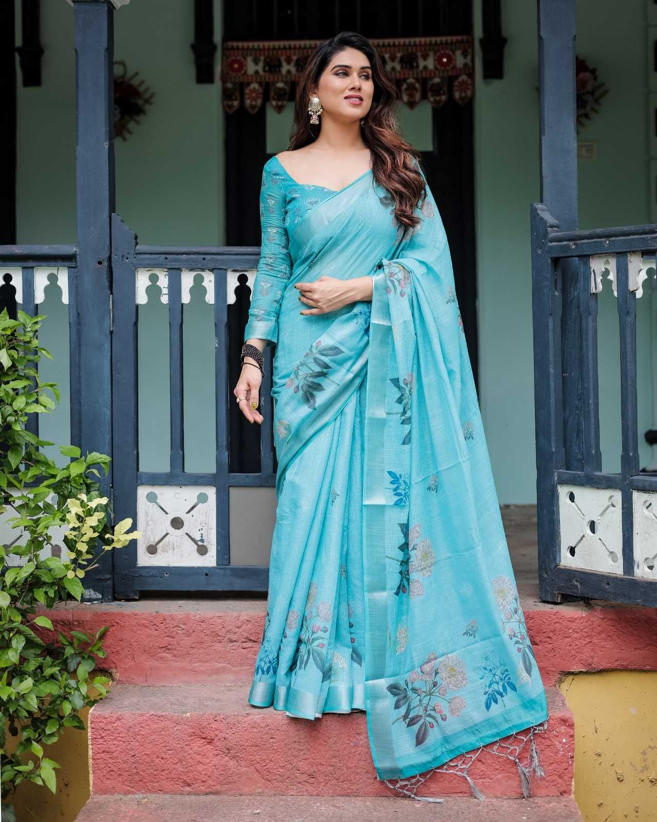 Linen Printed Saree