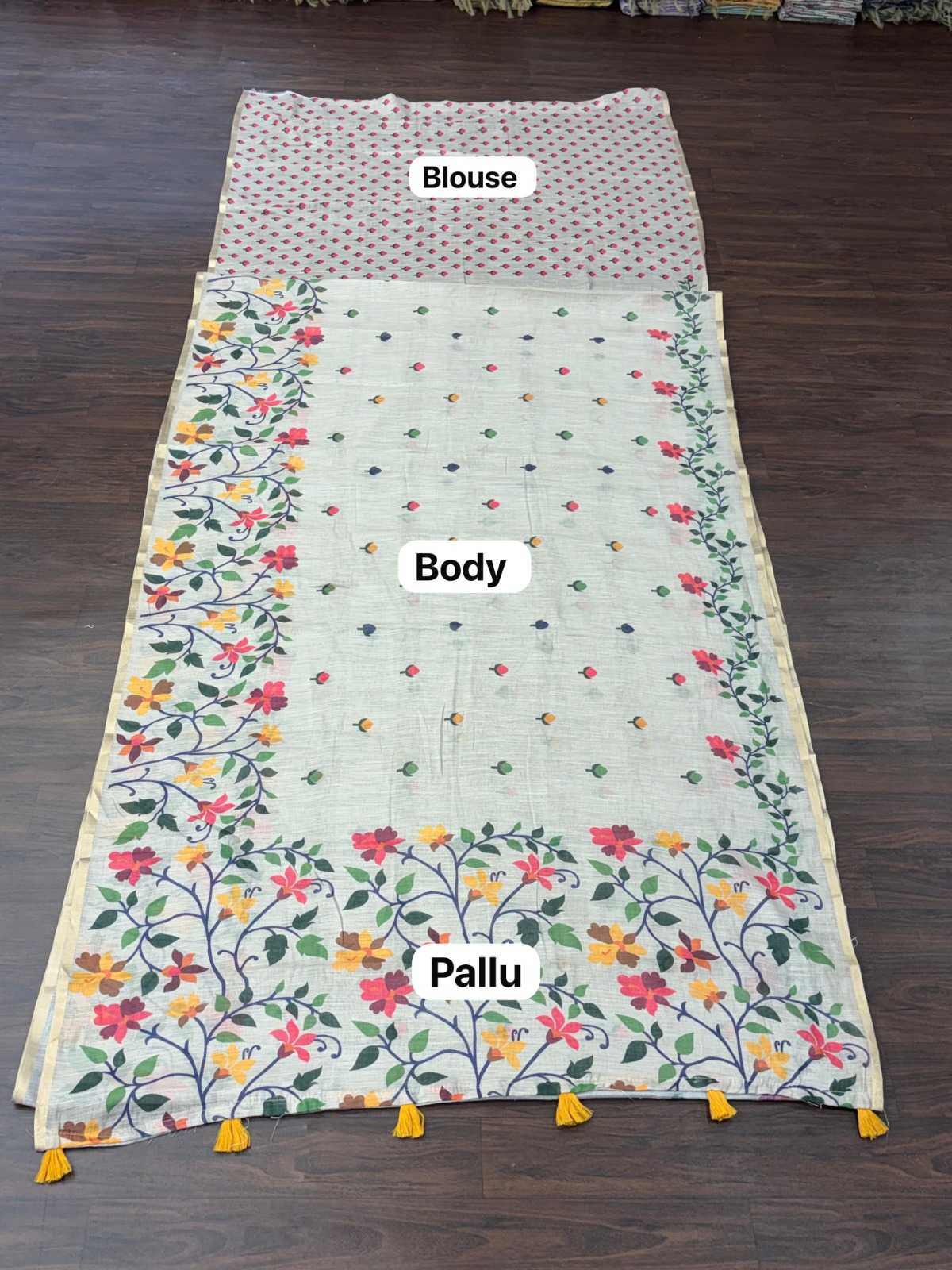 Linen Floral Saree