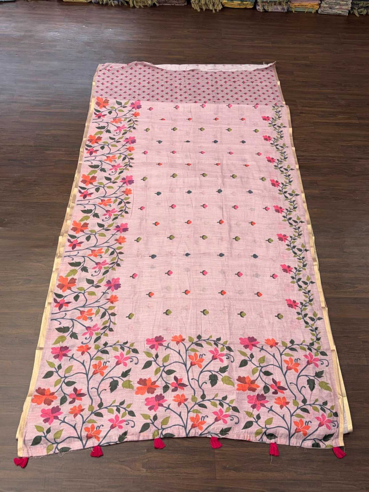 Linen Floral Saree