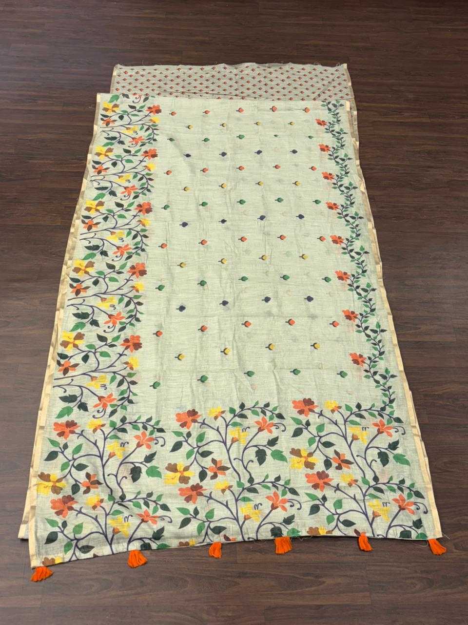 Linen Floral Saree