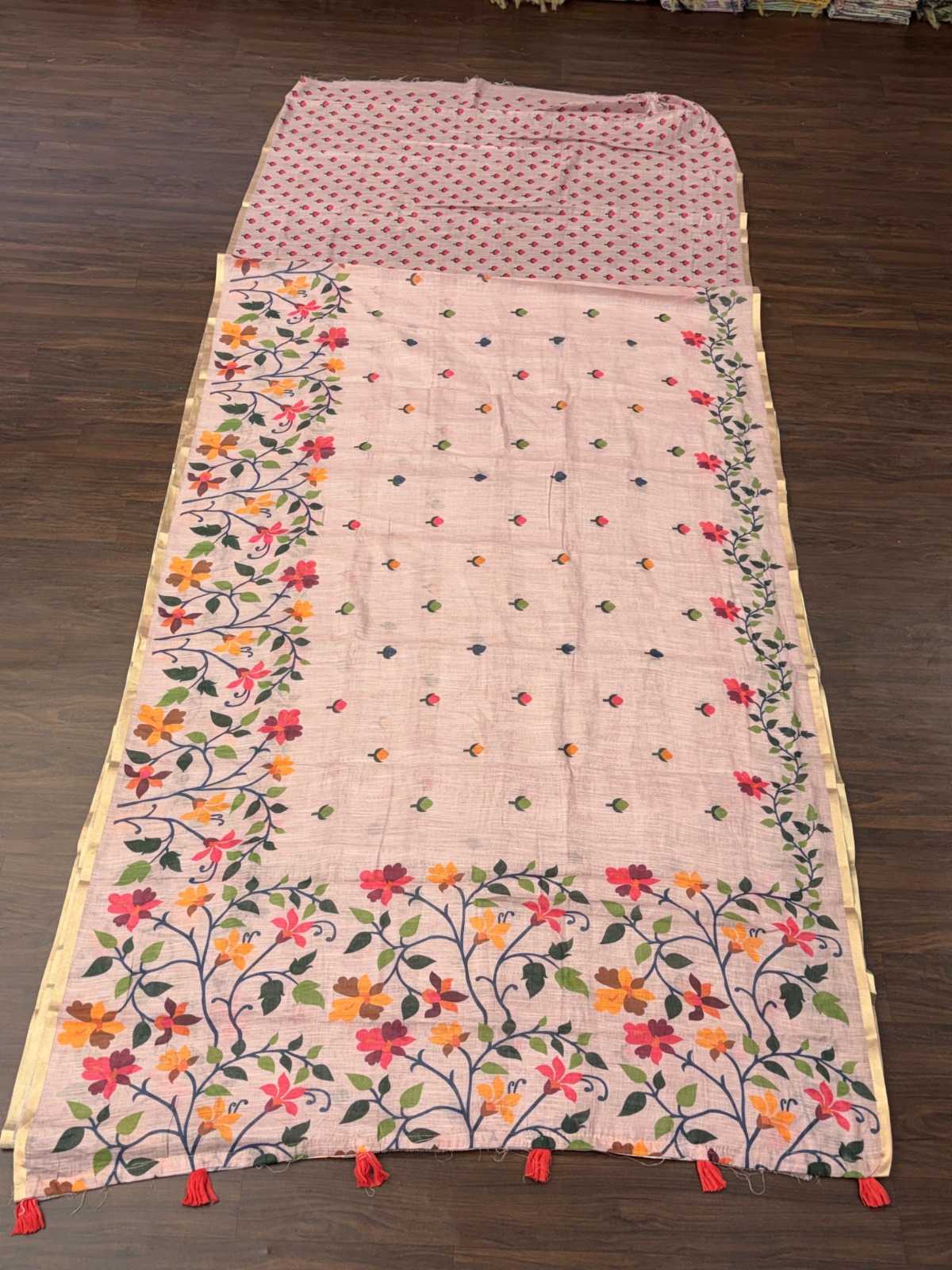 Linen Floral Saree