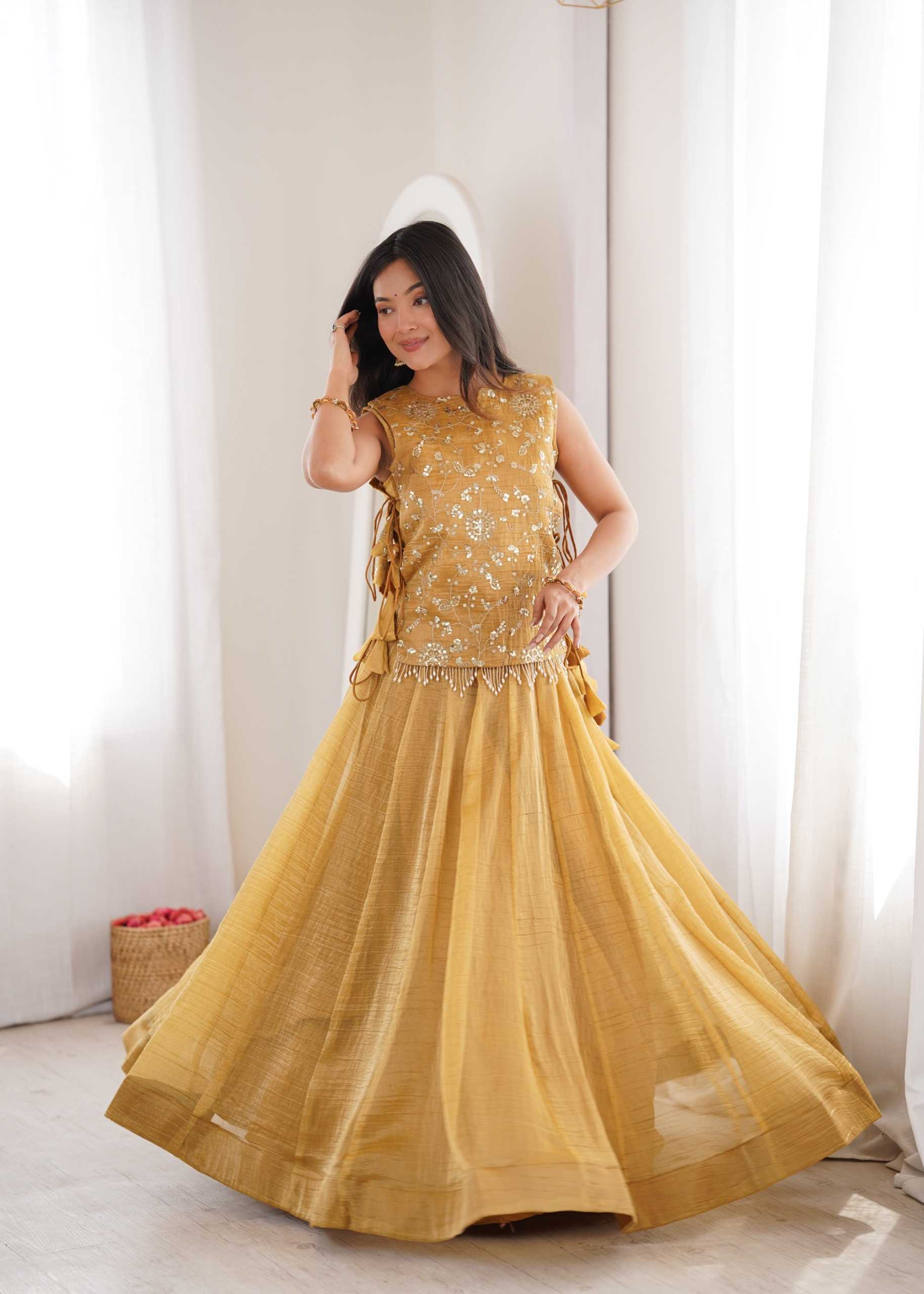 Crush Silk Designer Lehenga Choli