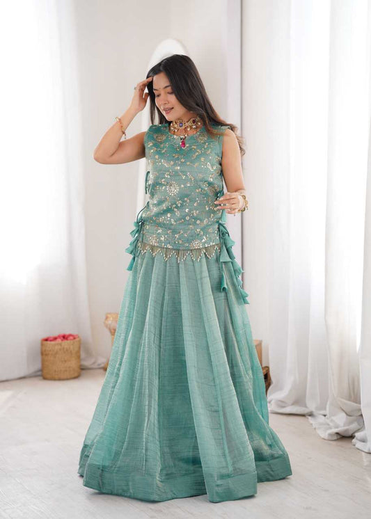 Crush Silk Designer Lehenga Choli