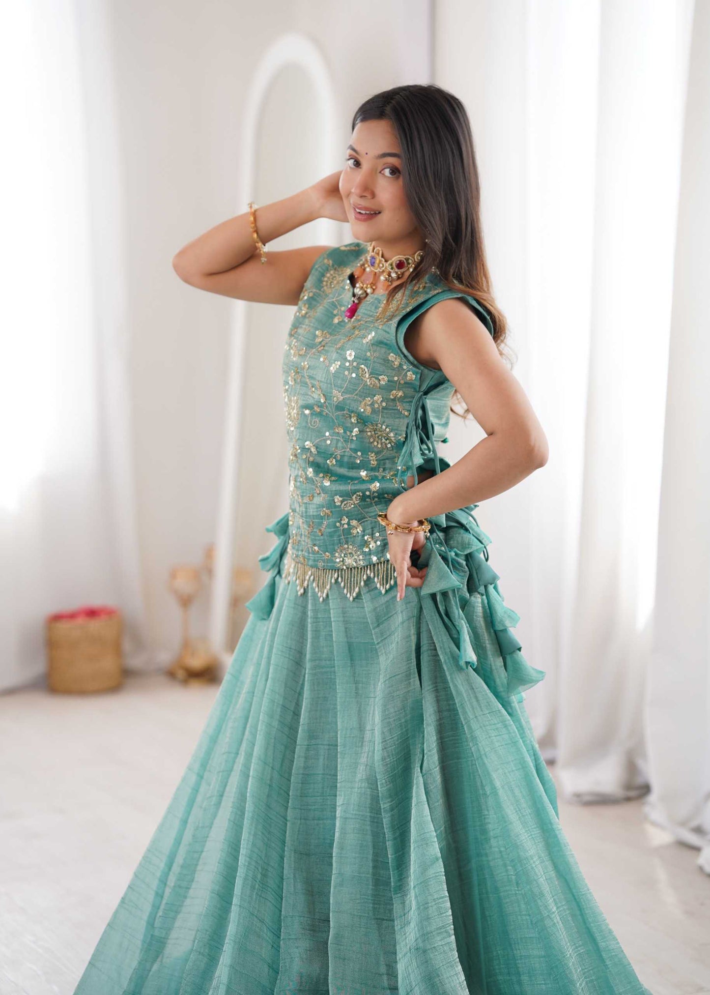 Crush Silk Designer Lehenga Choli