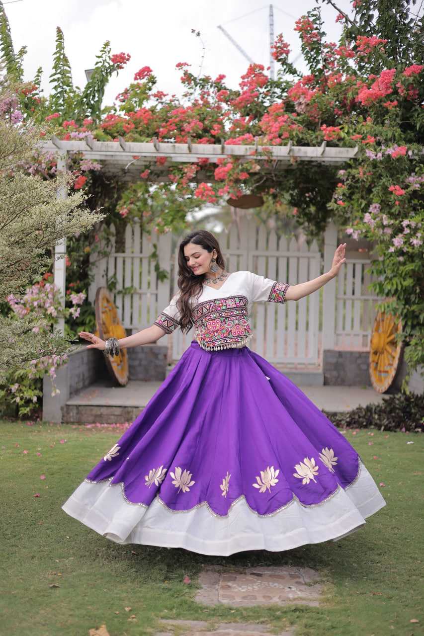 Heavy Roman Silk Mirror Work Lehenga