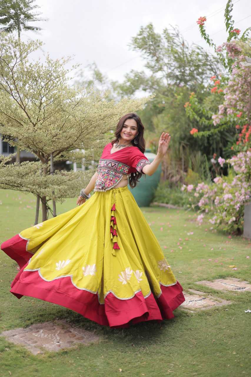 Heavy Roman Silk Mirror Work Lehenga
