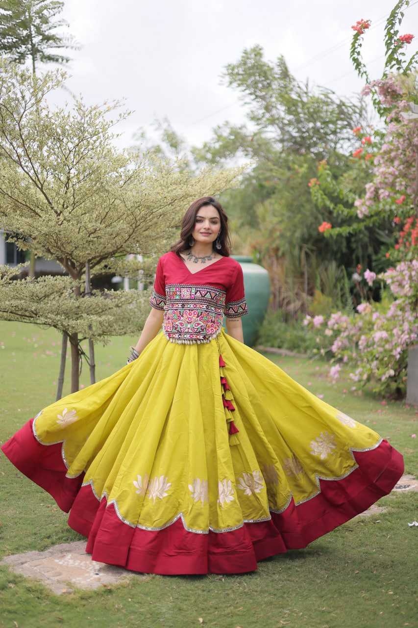 Heavy Roman Silk Mirror Work Lehenga