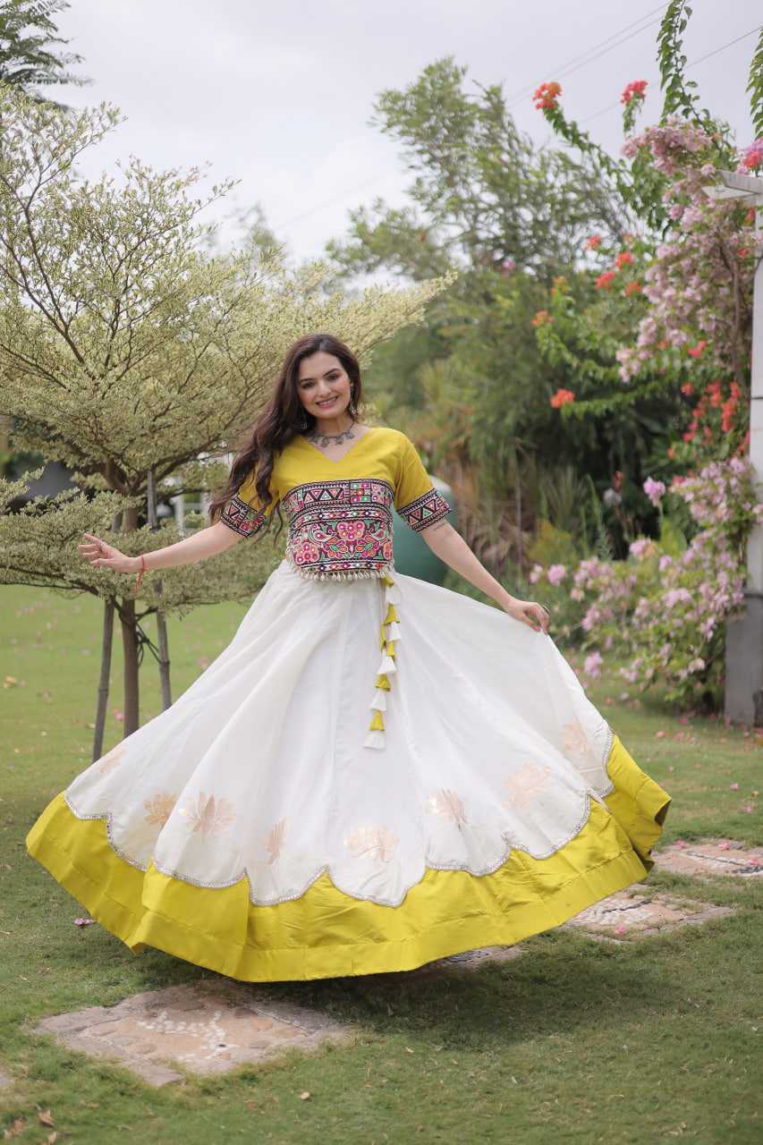 Heavy Roman Silk Mirror Work Lehenga