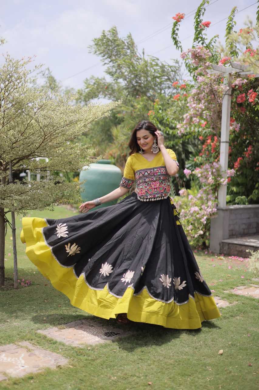 Heavy Roman Silk Mirror Work Lehenga