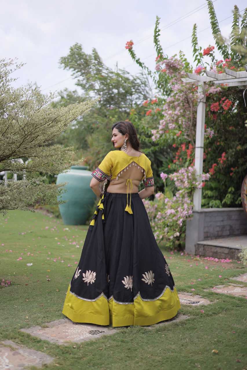 Heavy Roman Silk Mirror Work Lehenga