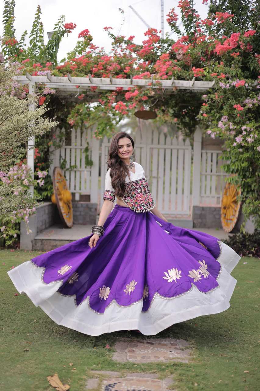Heavy Roman Silk Mirror Work Lehenga