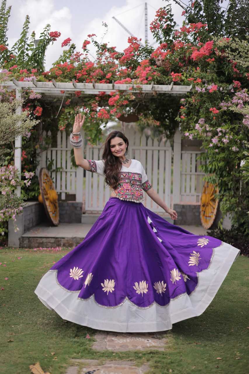Heavy Roman Silk Mirror Work Lehenga