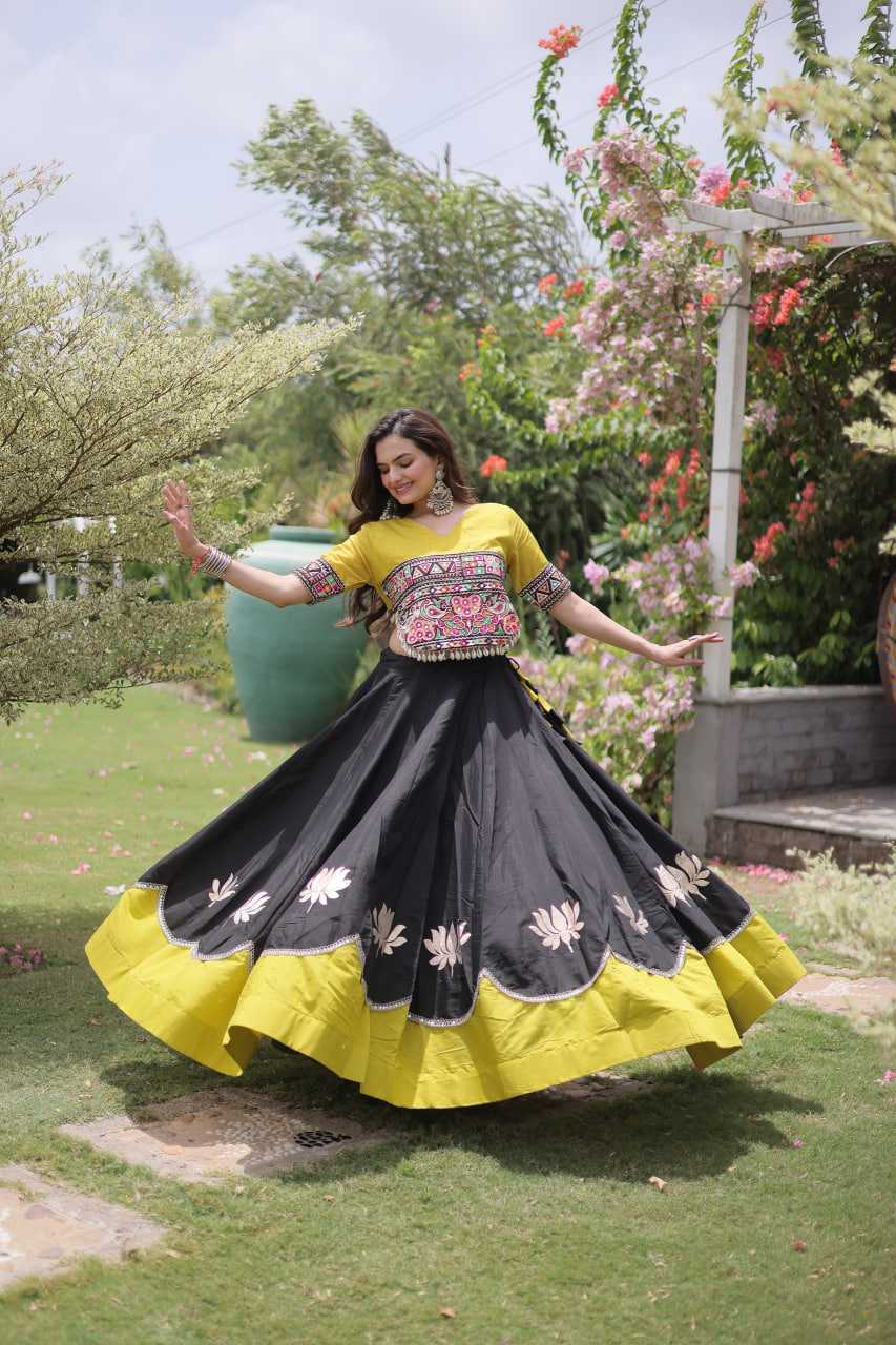 Heavy Roman Silk Mirror Work Lehenga