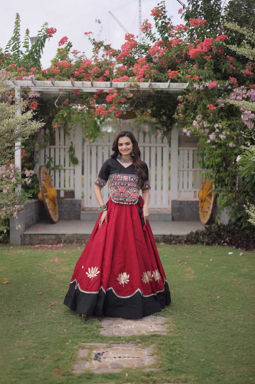 Heavy Roman Silk Mirror Work Lehenga