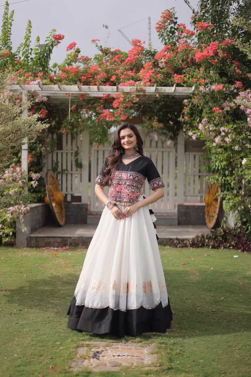 Heavy Roman Silk Mirror Work Lehenga