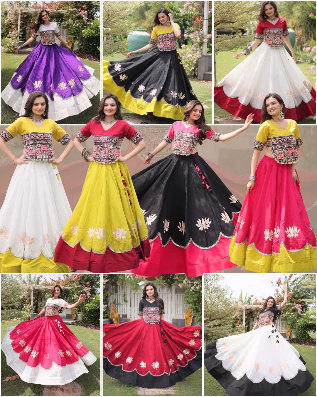 Heavy Roman Silk Mirror Work Lehenga