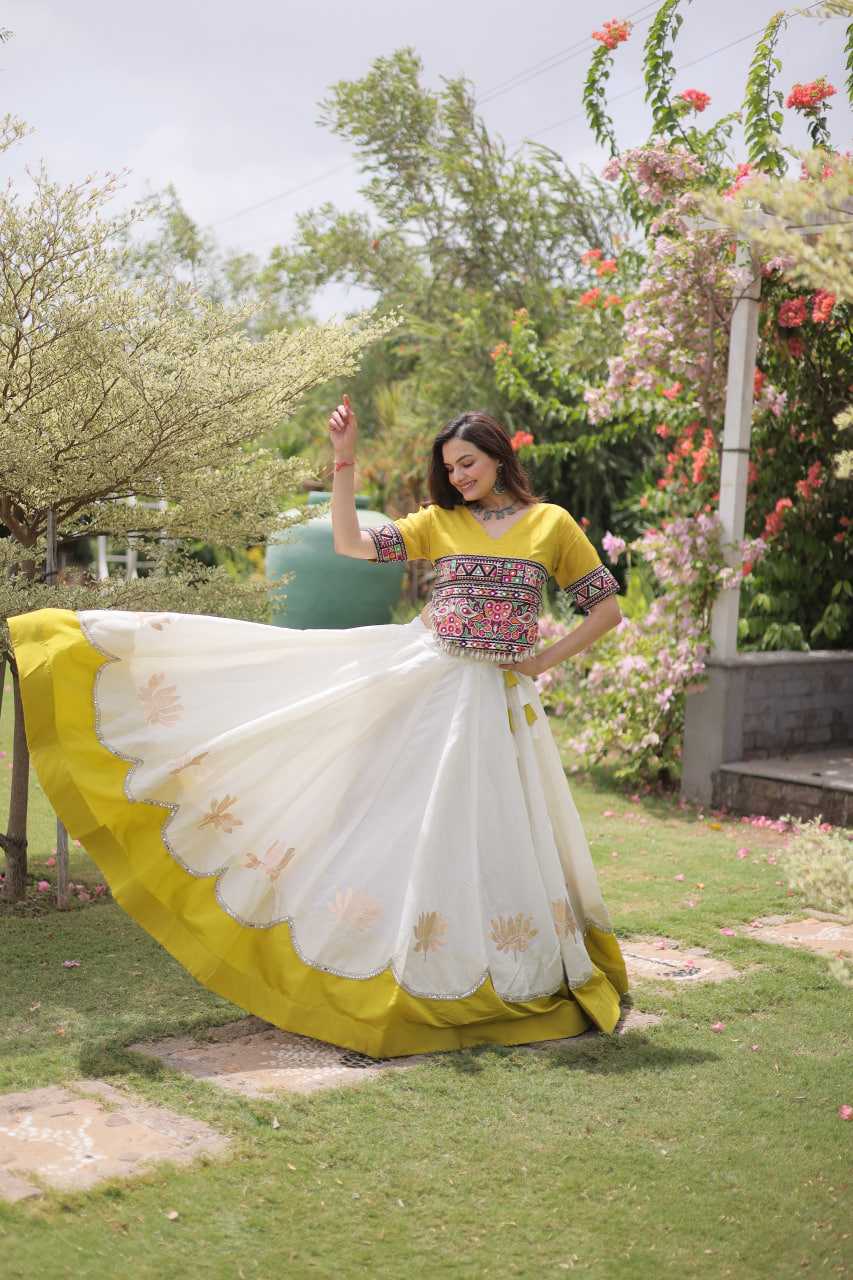 Heavy Roman Silk Mirror Work Lehenga