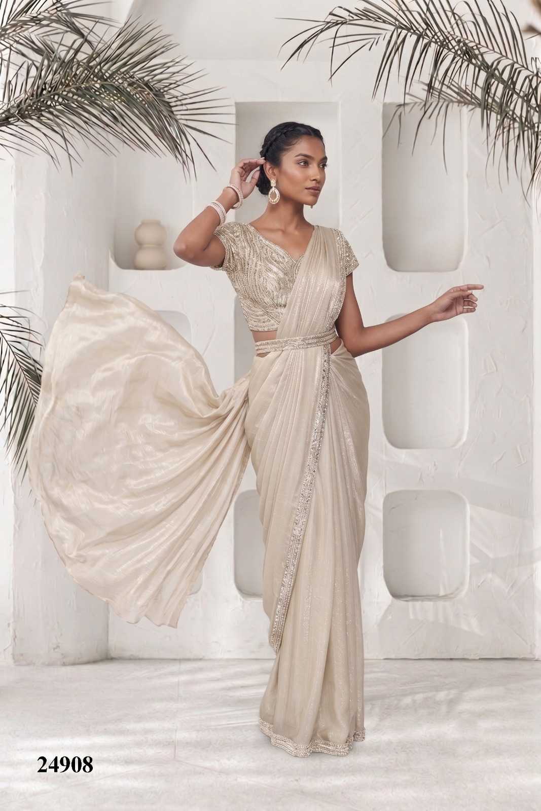 Satin Silk Embroidered Saree