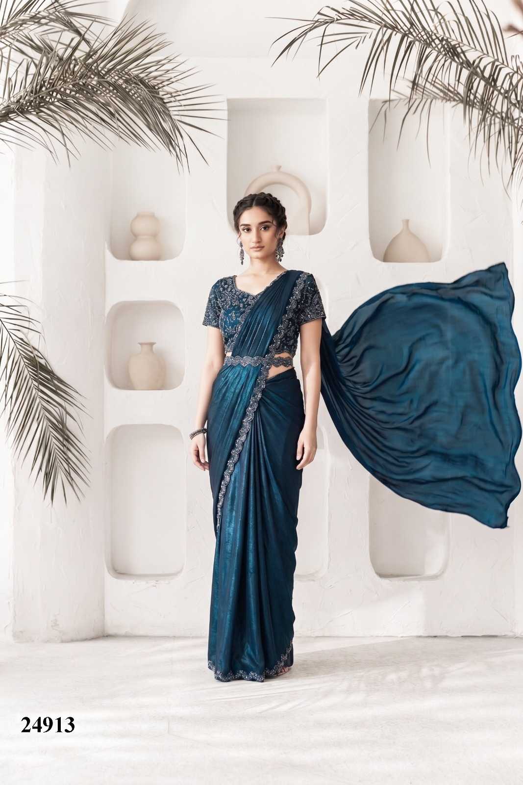 Satin Silk Embroidered Saree