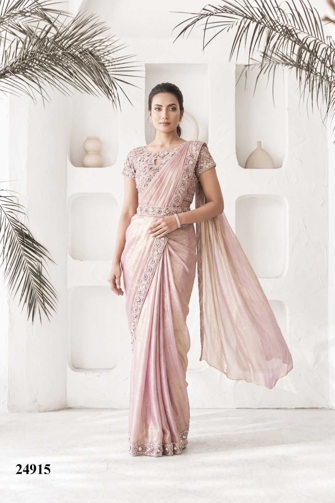 Satin Silk Embroidered Saree