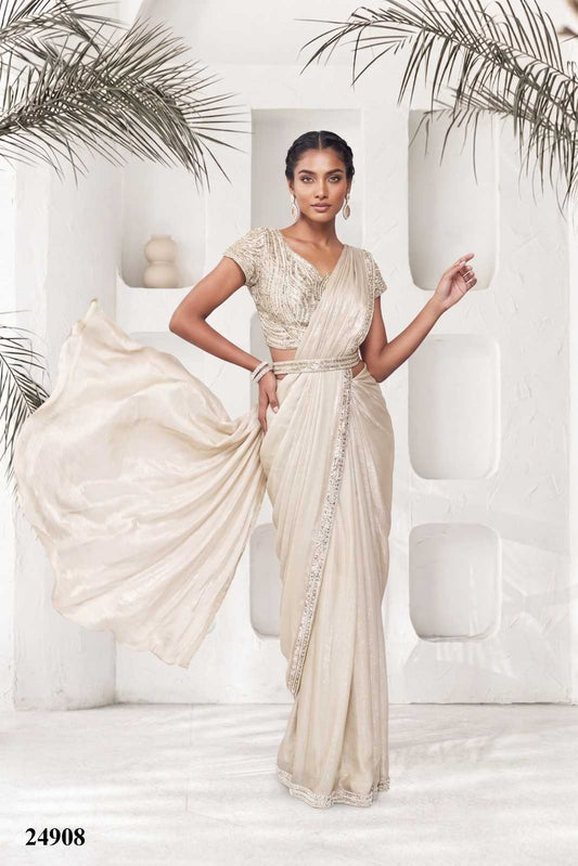 Satin Silk Embroidered Saree