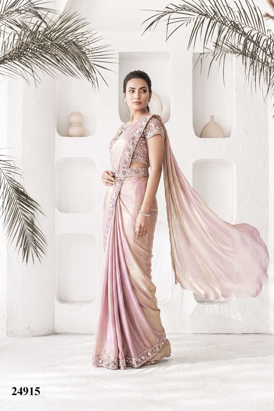 Satin Silk Embroidered Saree