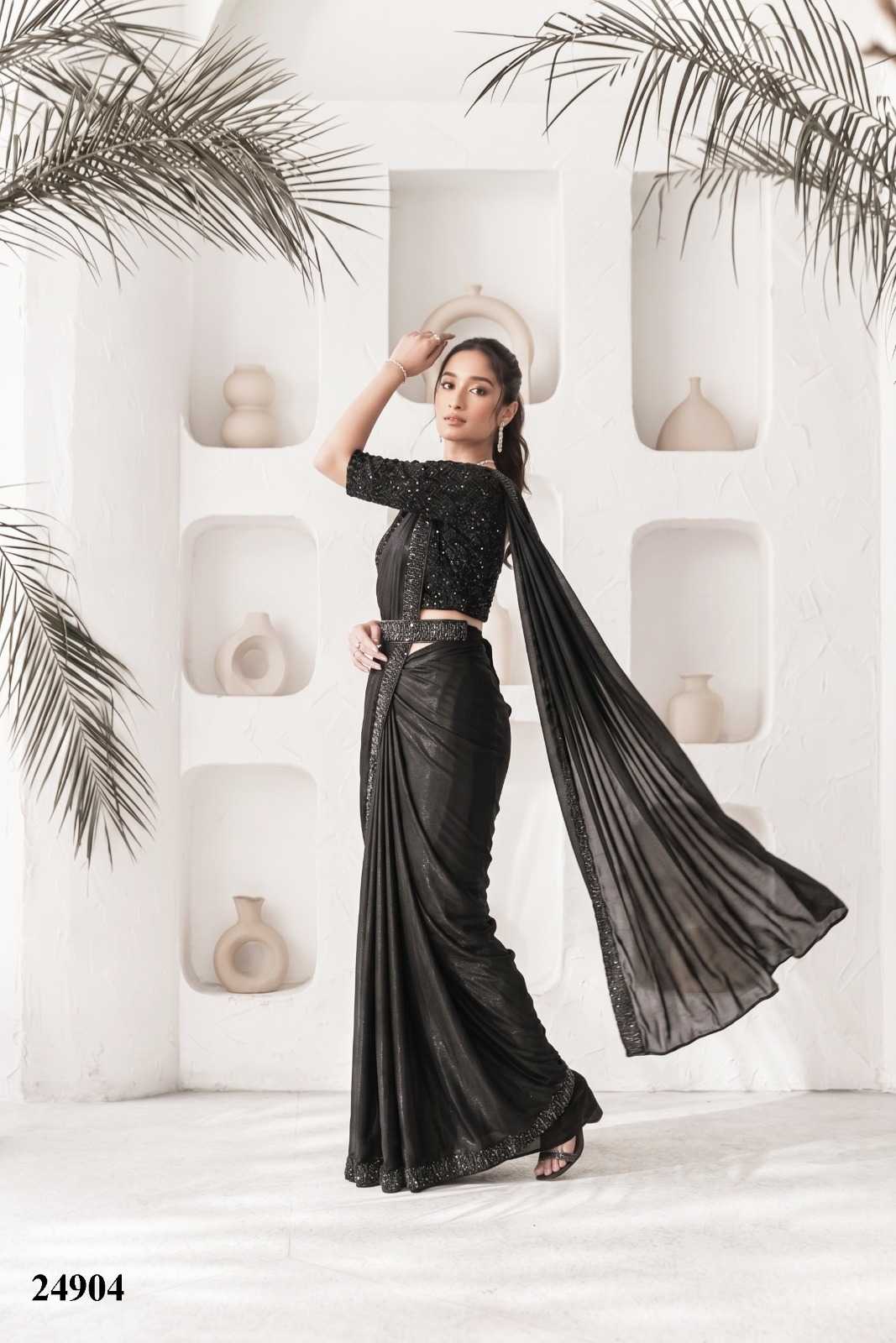 Satin Silk Embroidered Saree