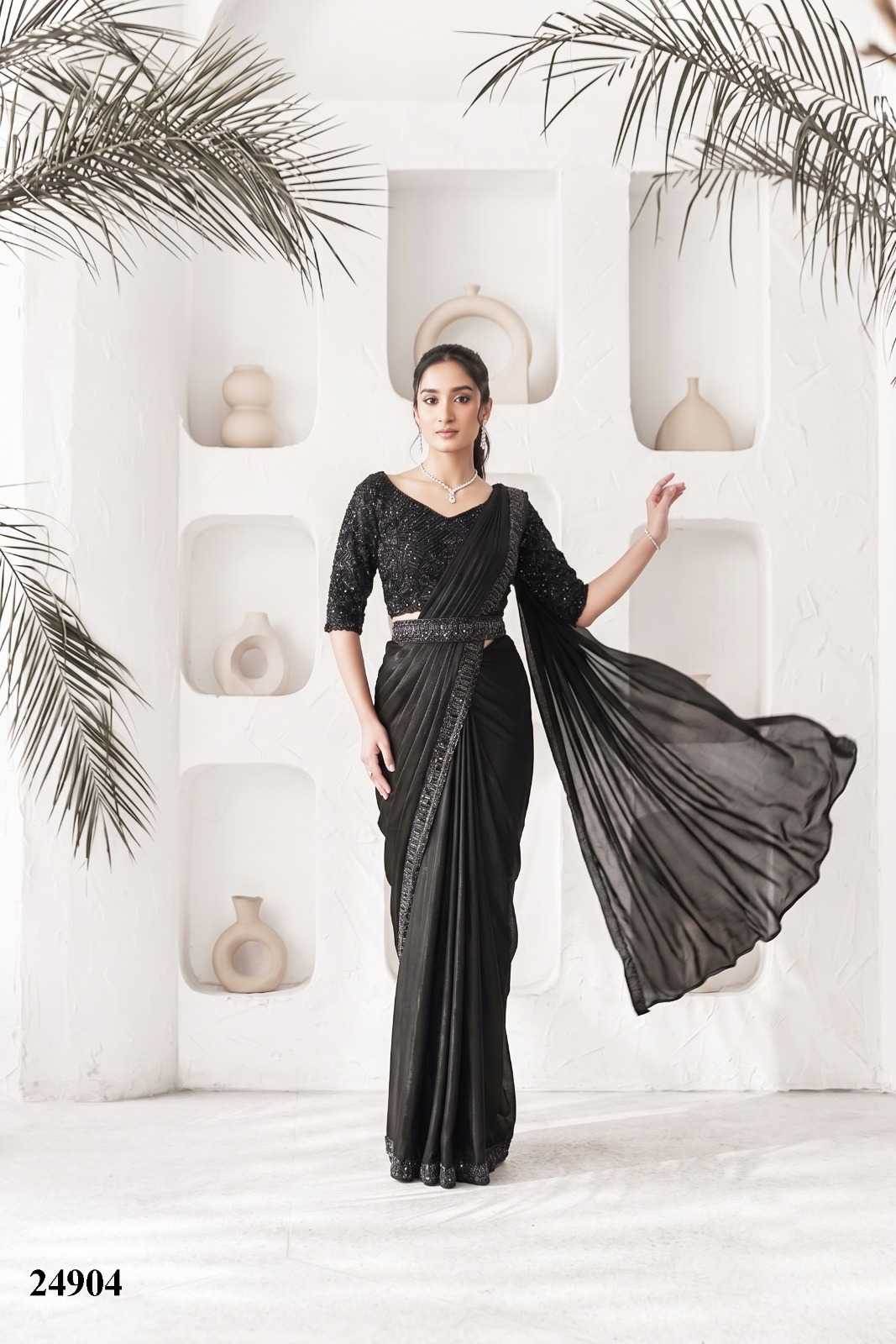 Satin Silk Embroidered Saree