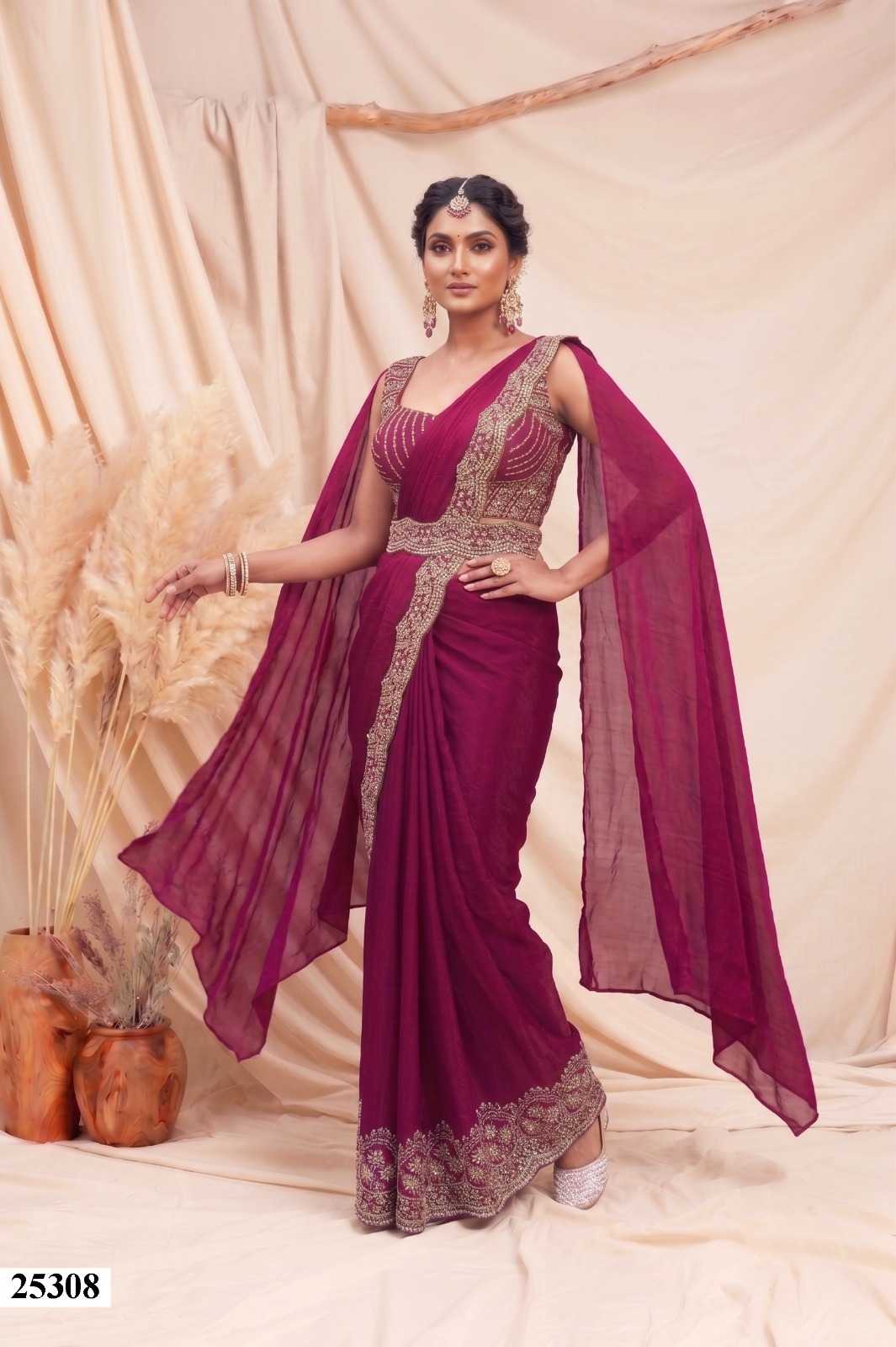 Satin Silk Hand Work Saree
