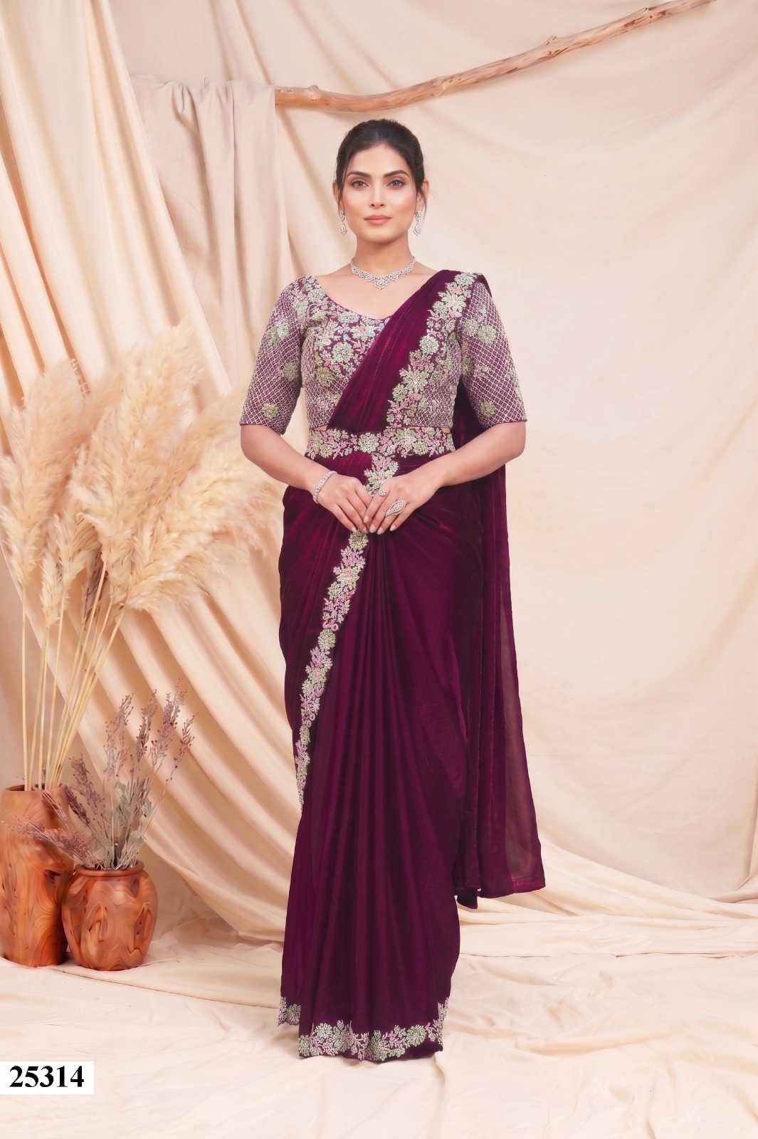 Satin Silk Hand Work Saree