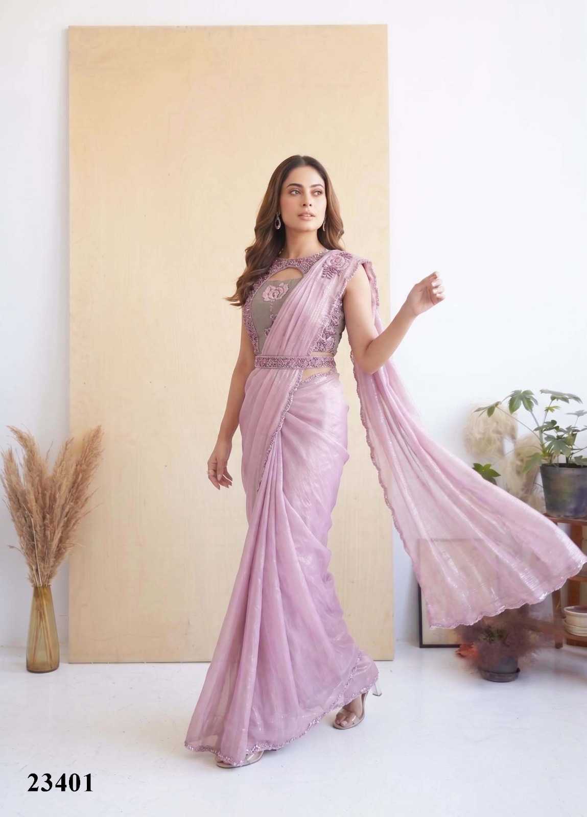 Satin Silk Embroidered Saree