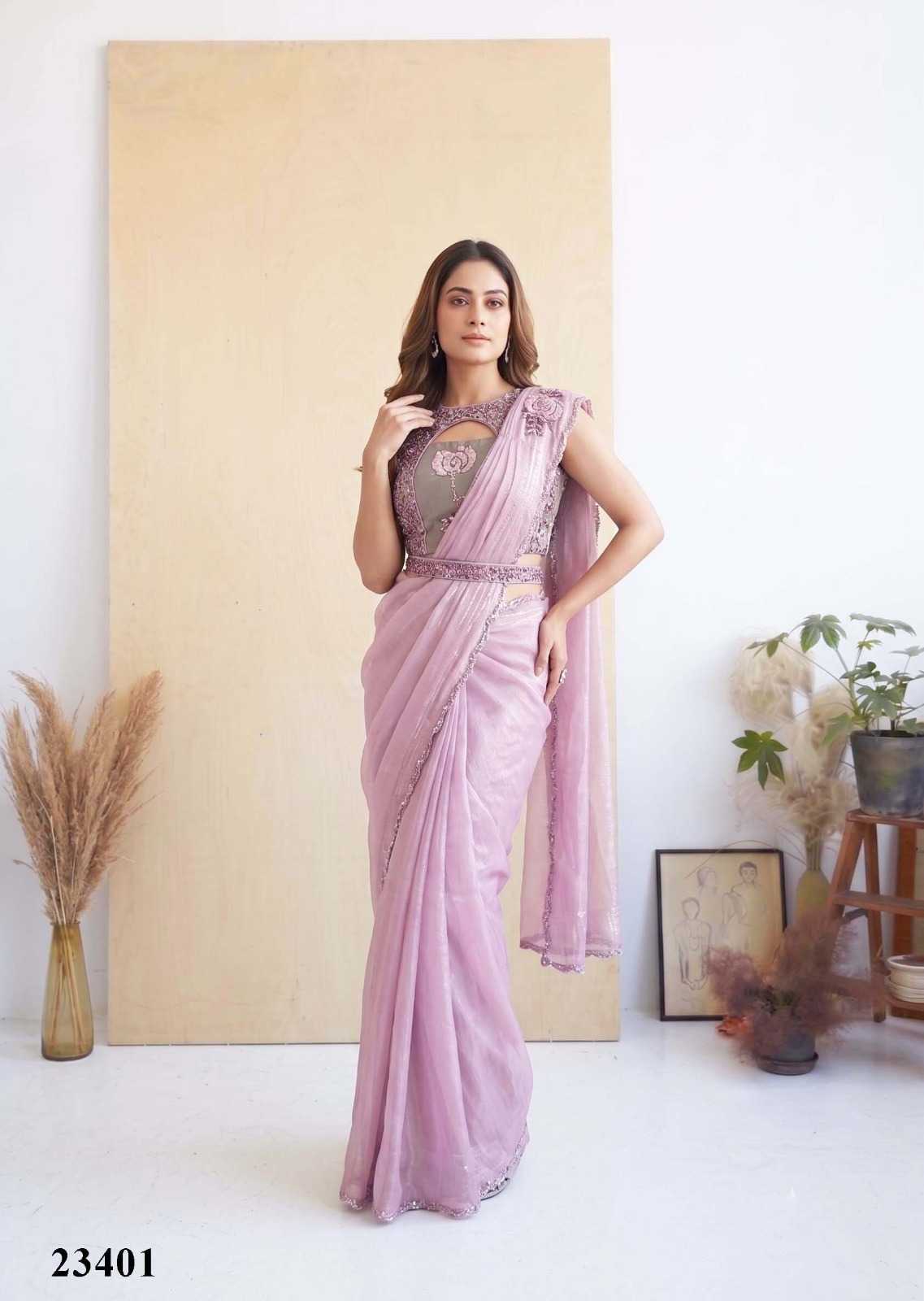 Satin Silk Embroidered Saree