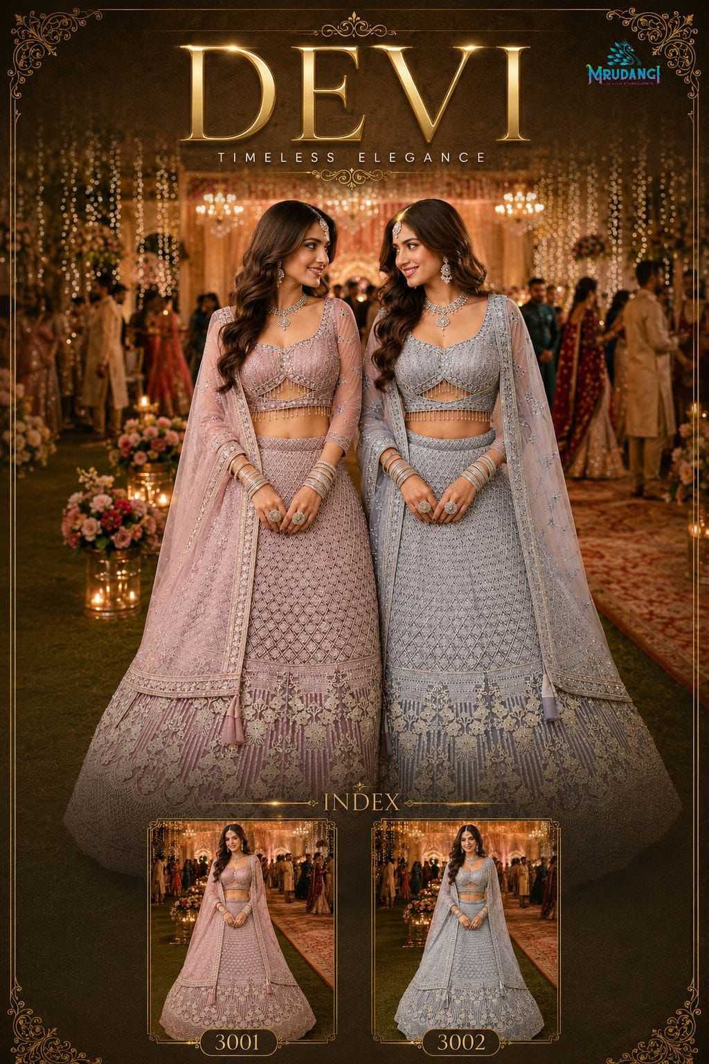 Net Embroidered Lehenga