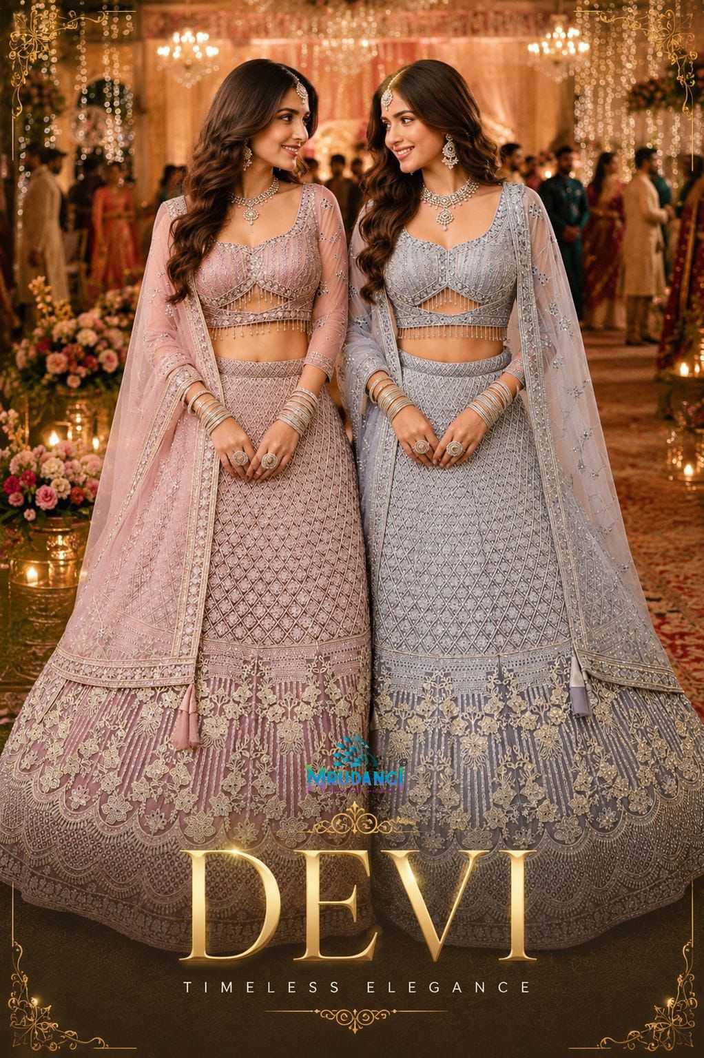 Net Embroidered Lehenga