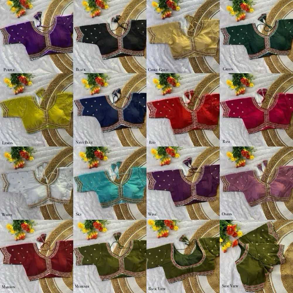 Vichitra Silk Sequence Embroidery Blouse